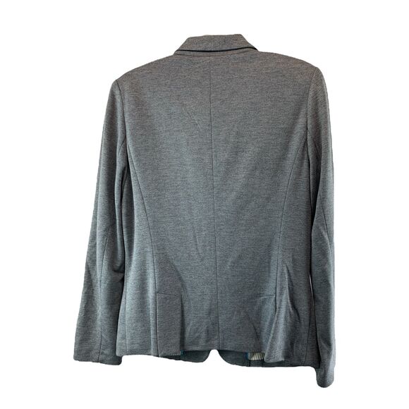 JCP JC Penny Womens One Button Blazer Sz Large Gray Padded Lined Office Workwear - Picture 2 of 10